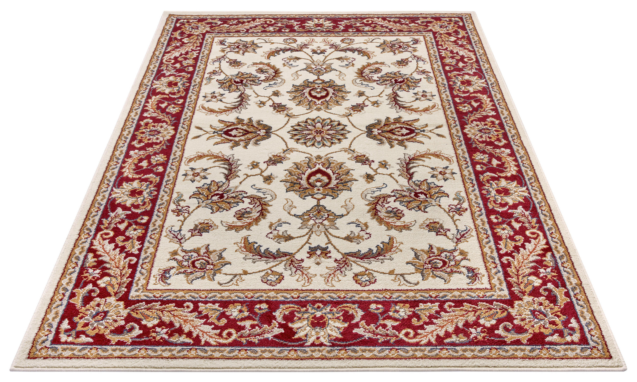 FLACHWEBETEPPICH 80/120 cm Luxor Creme, Rot  - Rot/Creme, Design, Kunststoff/Textil (80/120cm)