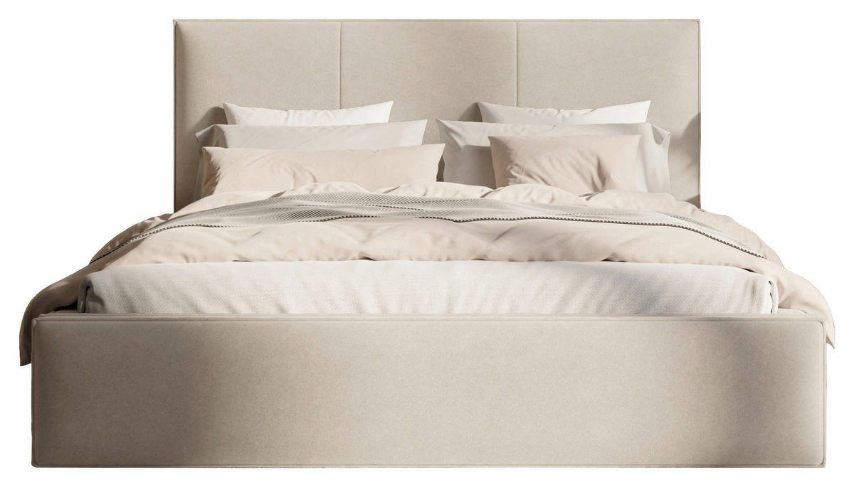 POLSTERBETT Lattenrost, Bettkasten 180/200 cm  in Beige  - Beige/Schwarz, Design, Holz/Textil (180/200cm) - Boxxx