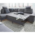 ECKSOFA in Flachgewebe Blau, Grau  - Chromfarben/Blau, Design, Textil/Metall (296/229cm) - Novel