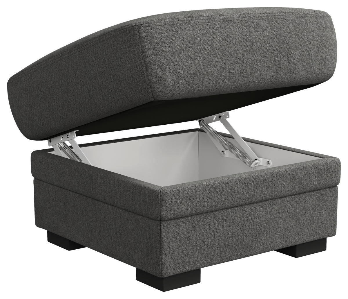 HOCKER in Textil Anthrazit  - Anthrazit/Schwarz, Basics, Kunststoff/Textil (68/45/68cm) - MID.YOU