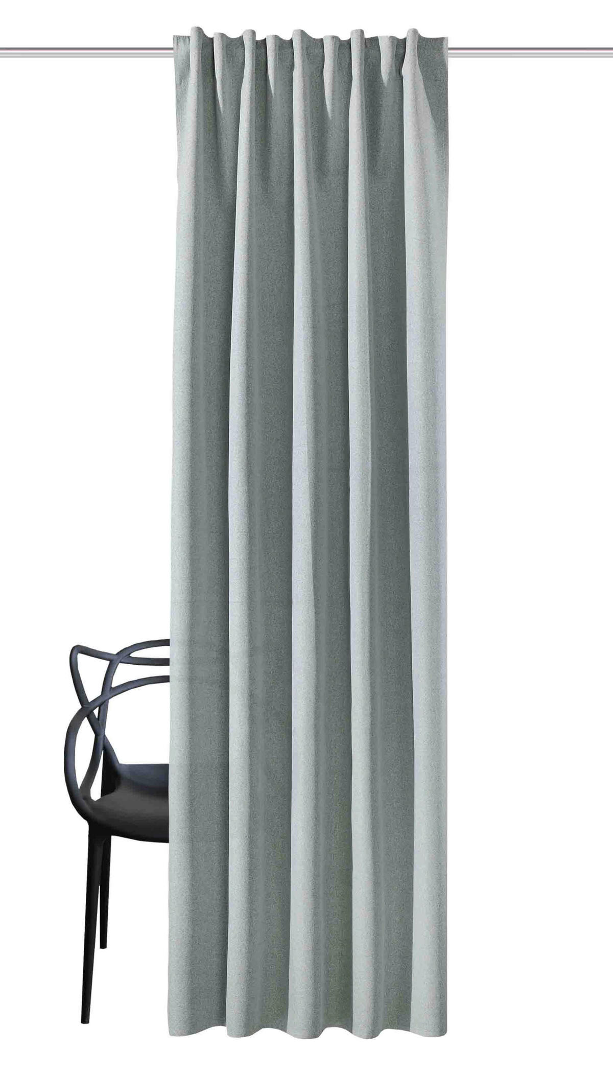 FERTIGVORHANG  blickdicht    - Salbeigrün, Basics, Textil (140cm)