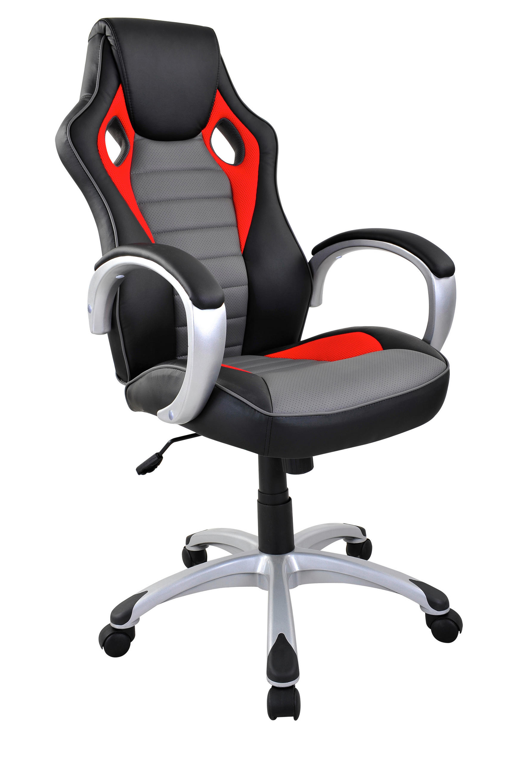 HERNÁ STOLIČKA, sivá, viacfarebná, červená, čierna - viacfarebná/čierna, Design, kov/drevo (62/111-120,5/71,50cm) - Xora