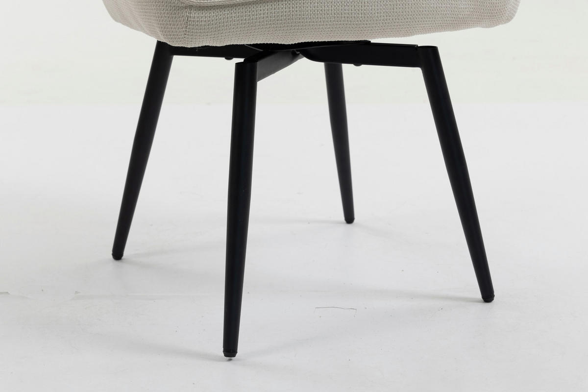 ARMLEHNSTUHL  Sitzfläche 180° drehbar   - Creme/Schwarz, MODERN, Textil/Metall (63/83/63cm) - Livetastic