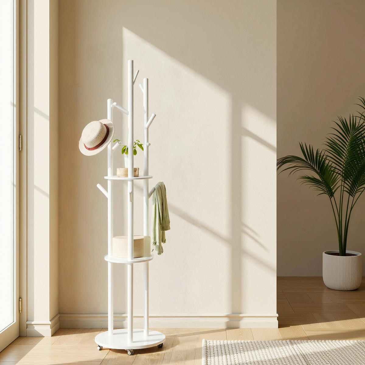 KLEIDERSTÄNDER in Weiß 40/175/40 cm   - Weiß, Trend, Holz/Holzwerkstoff (40/175/40cm) - Boxxx