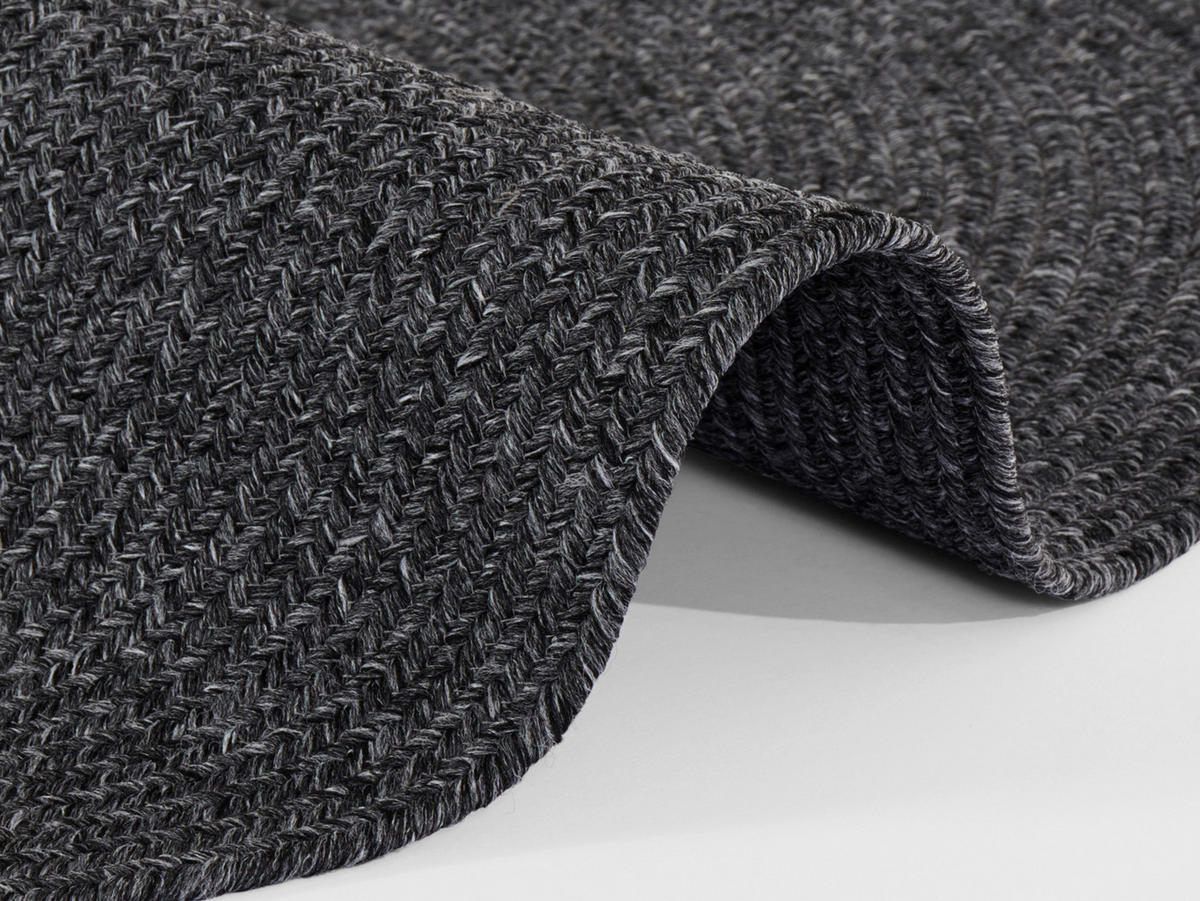 OUTDOORTEPPICH 150 cm Braided Anthrazit  - Anthrazit, Design, Kunststoff (150cm)