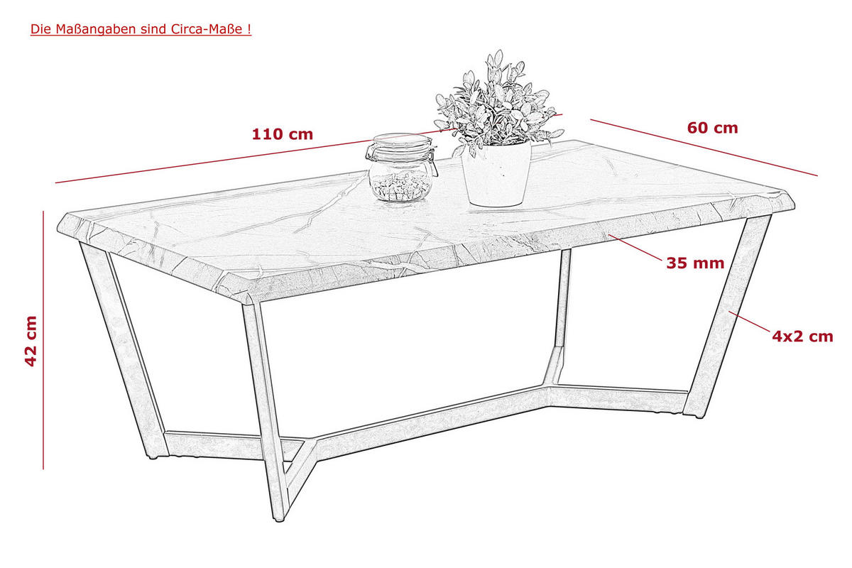 COUCHTISCH in Metall, Holzwerkstoff 110/60/42 cm  - Schwarz/Grau, Design, Holzwerkstoff/Metall (110/60/42cm) - Livetastic