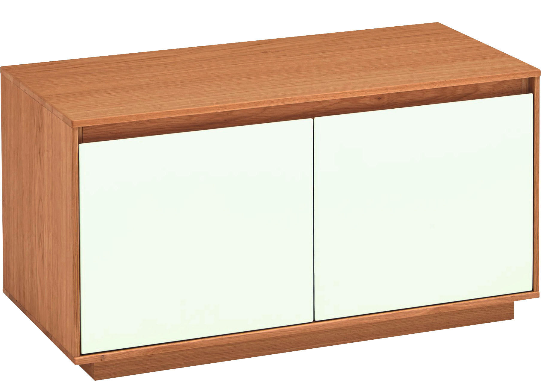 GARDEROBENBANK Eiche teilmassiv Weiß, Eichefarben - Eichefarben/Weiß, Basics, Holz (86/45/40cm)