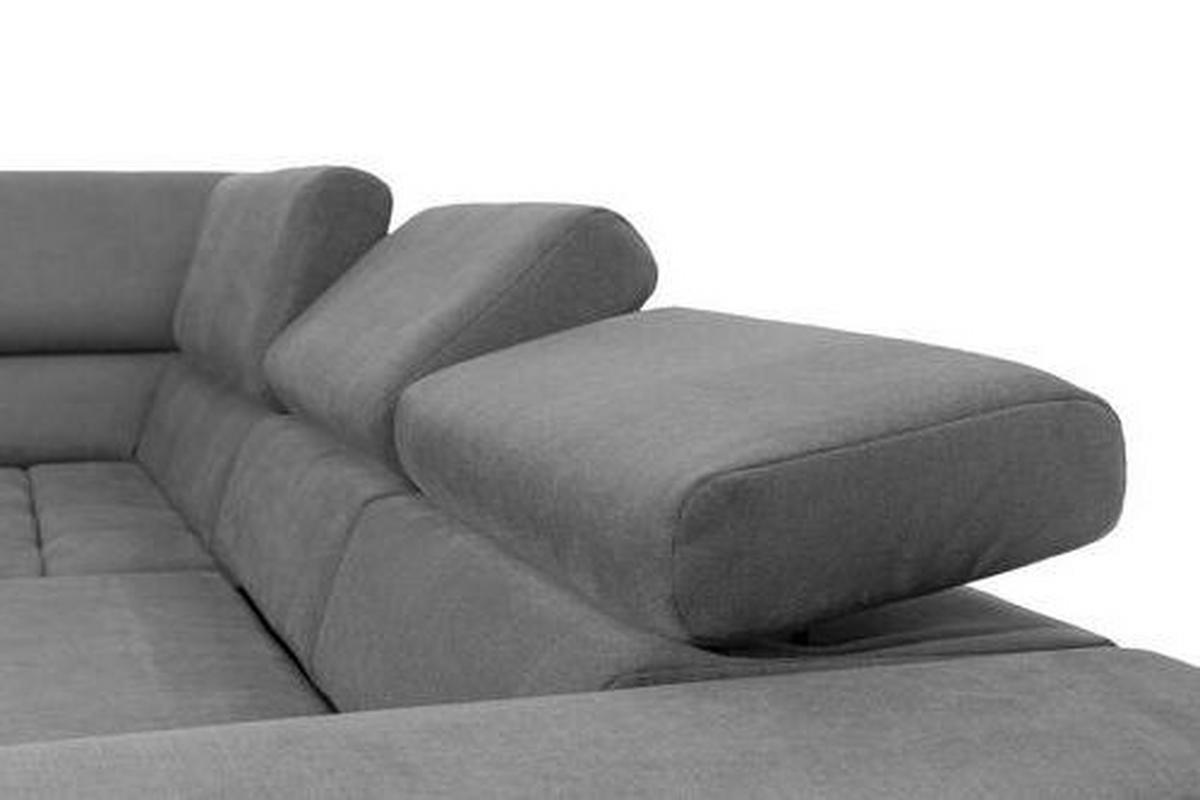 ECKSCHLAFSOFA Grau Velours  - Schwarz/Grau, Design, Holz/Textil (201/307cm) - Livetastic