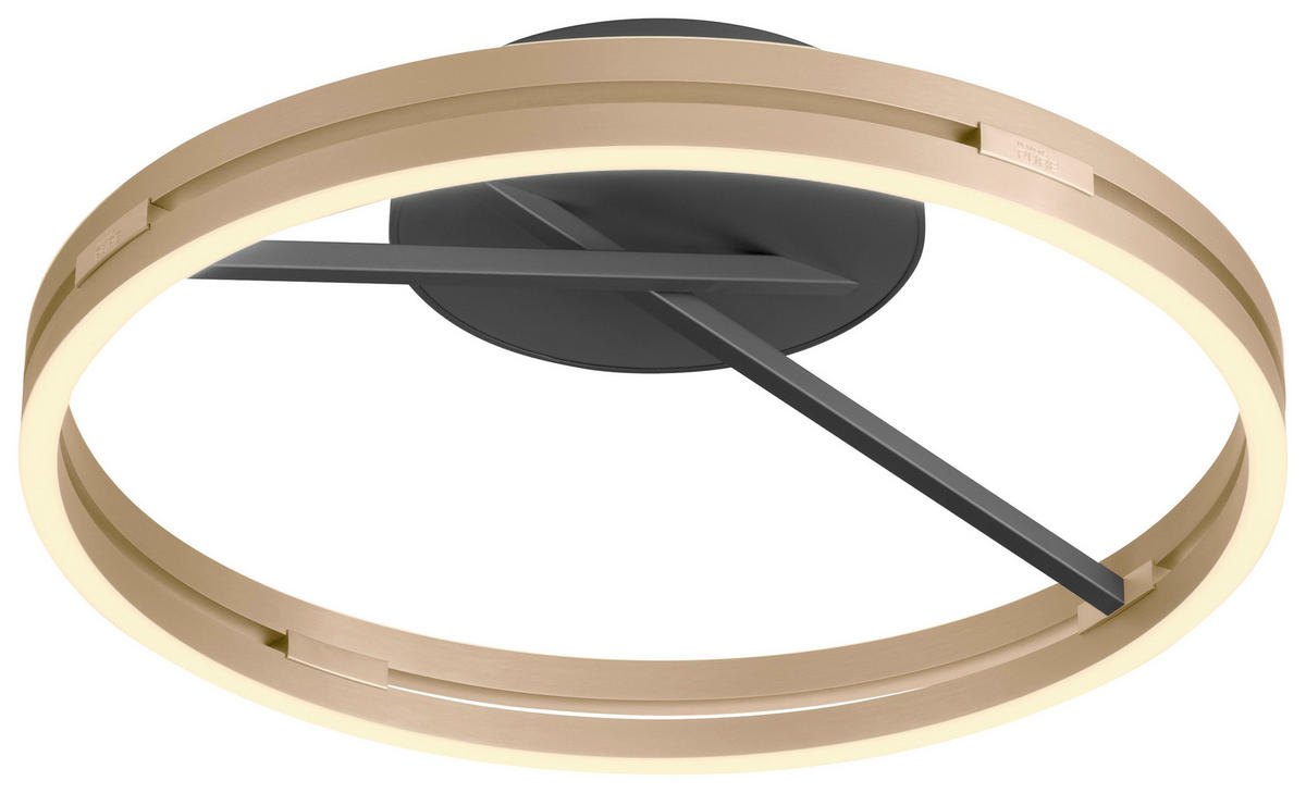 LED-DECKENLEUCHTE 60/10 cm  - Messingfarben/Schwarz, Design, Kunststoff/Metall (60/10cm) - Neuhaus PURE