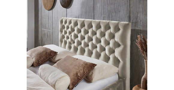 POLSTERBETT gepolstertes Kopfteil Beige 140/200 cm  - Beige/Schwarz, KONVENTIONELL, Kunststoff/Textil (140/200cm) - Cantus