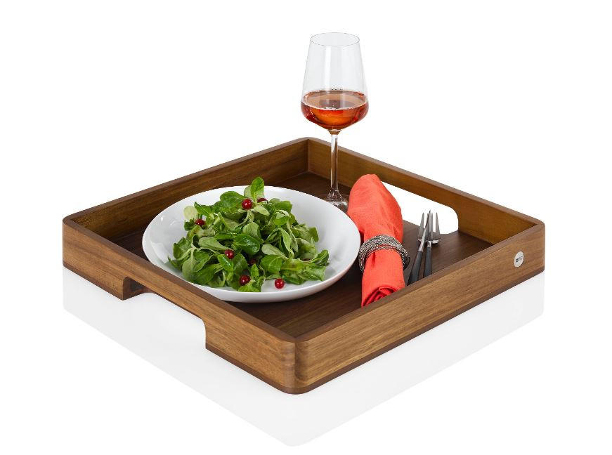 TABLETT Holz Akazie, Walnuss  - Basics, Holz (40/40/5cm) - AdHoc