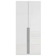 DREHTÜRENSCHRANK 101/235/61 cm,  in Weiß, Weiß Hochglanz, 2-türig  - Weiß Hochglanz/Schwarz, Basics, Holzwerkstoff/Metall (101/235/61cm) - Novel