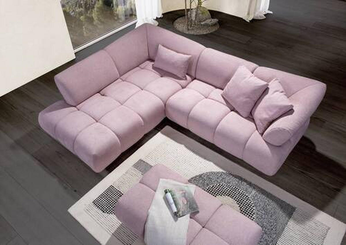HÖRNSOFFA i velour gammalrosa  - svart/gammalrosa, Design, textil/plast (220/283cm) - MID.YOU