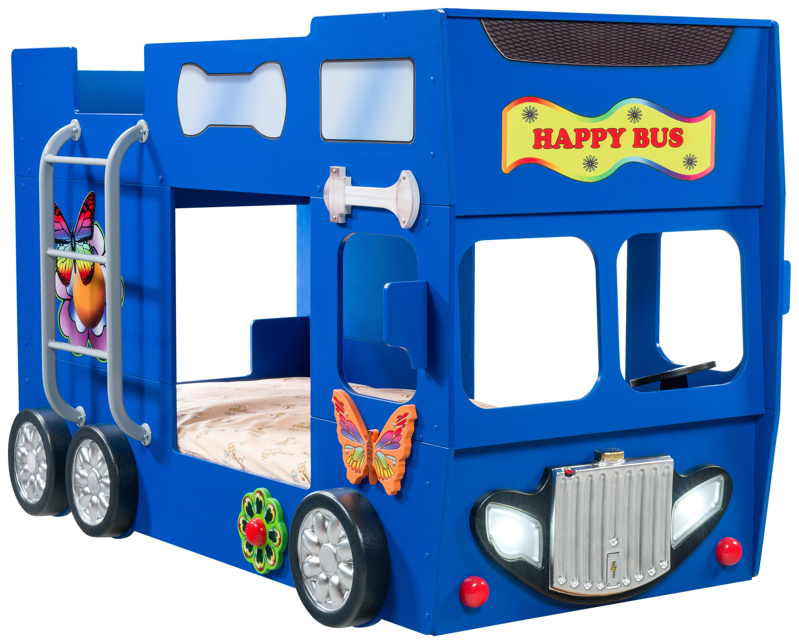 Autobett 90/190 cm Blau Blau  - Blau/Weiß, LIFESTYLE, Holz/Holzwerkstoff (90/190cm) - Livetastic