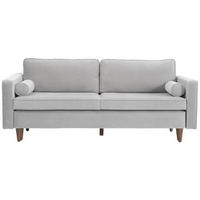 SCHLAFSOFA Cord Grau  - Buchefarben/Grau, Design, Holz/Textil (208/78/96cm) - Livetastic