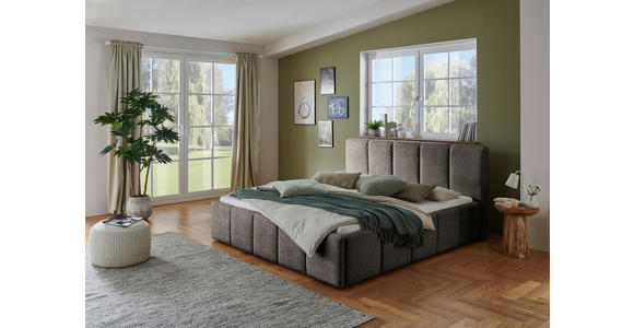 POLSTERBETT 180/200 cm in Anthrazit - Anthrazit/Schwarz, Design, Holz/Textil (180/200cm) - Xora