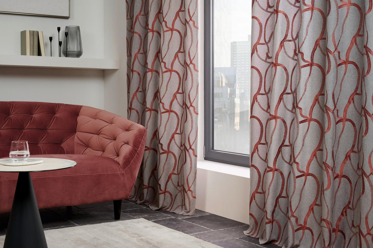 FERTIGVORHANG blickdicht  - Graubraun/Kupferfarben, Trend, Textil (135/245cm) - Esposa