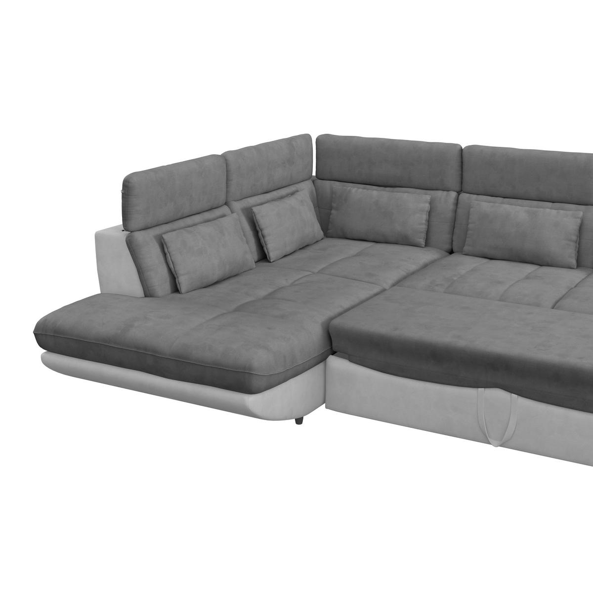 WOHNLANDSCHAFT Hellgrau, Dunkelgrau Mikrofaser  - Dunkelgrau/Hellgrau, MODERN, Kunststoff/Textil (311/233cm) - MID.YOU