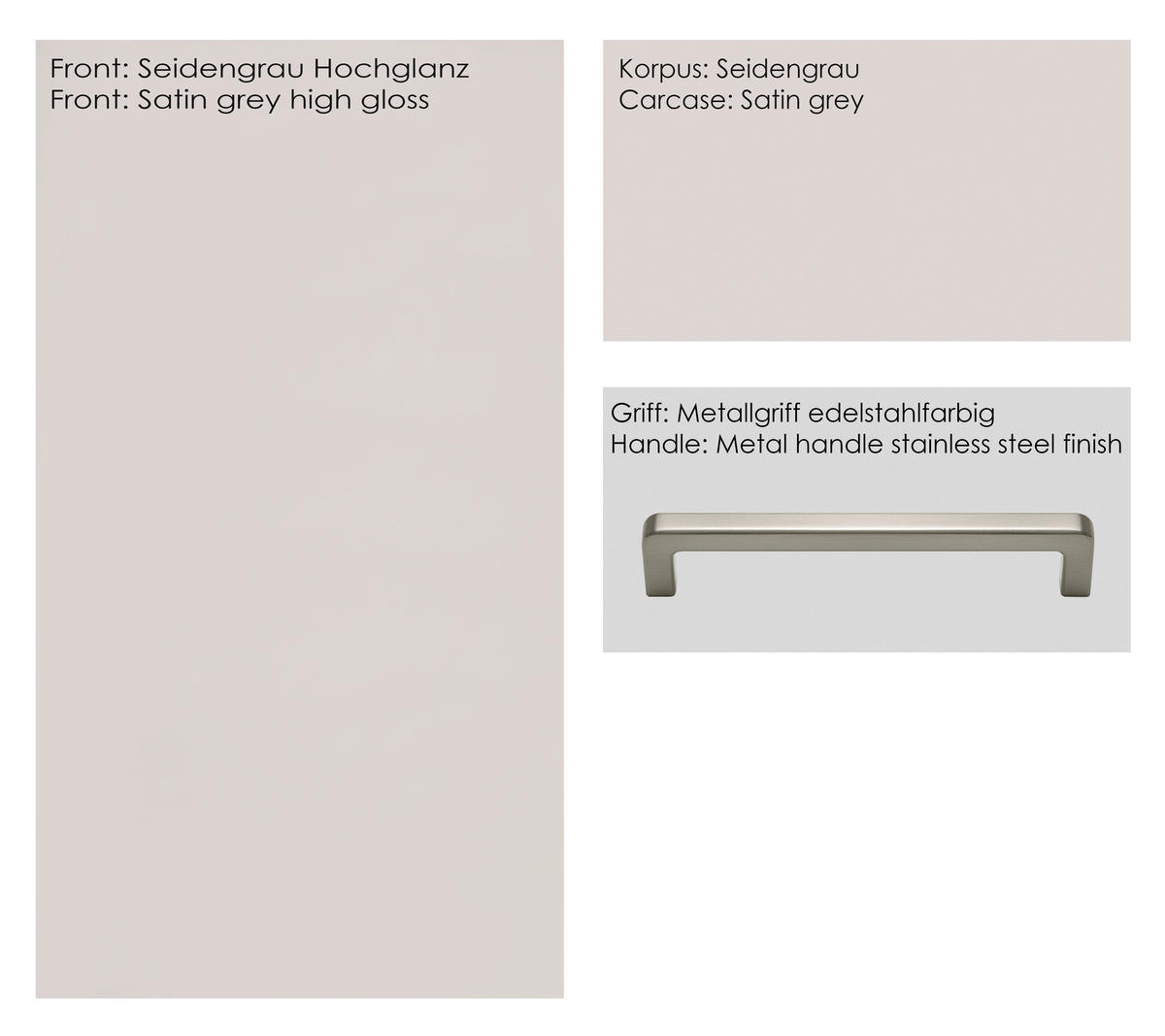SCHUBKASTENUNTERSCHRANK 30/87/56 cm  in Hellgrau  - Edelstahlfarben/Hellgrau, MODERN, Holzwerkstoff/Metall (30/87/56cm) - Nobilia
