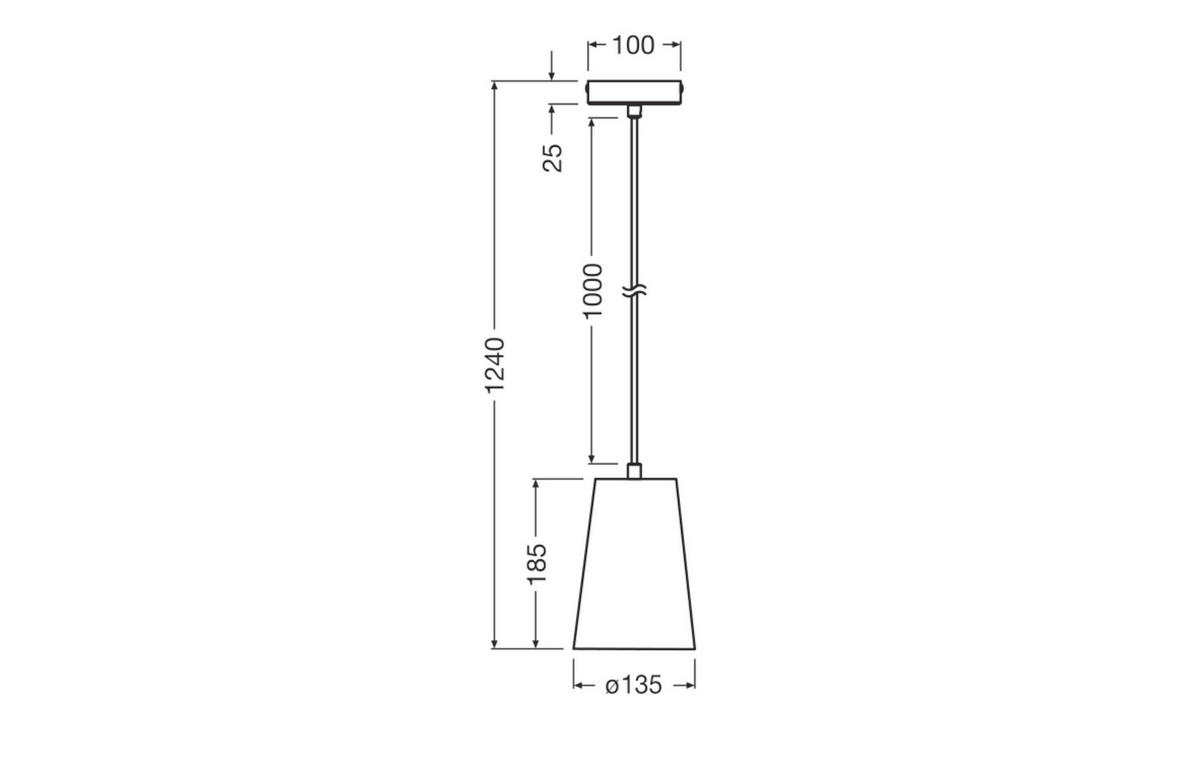HÄNGELEUCHTE 13.5/124 cm  - Weiß, Basics, Stein/Metall (13.5/124cm) - Osram