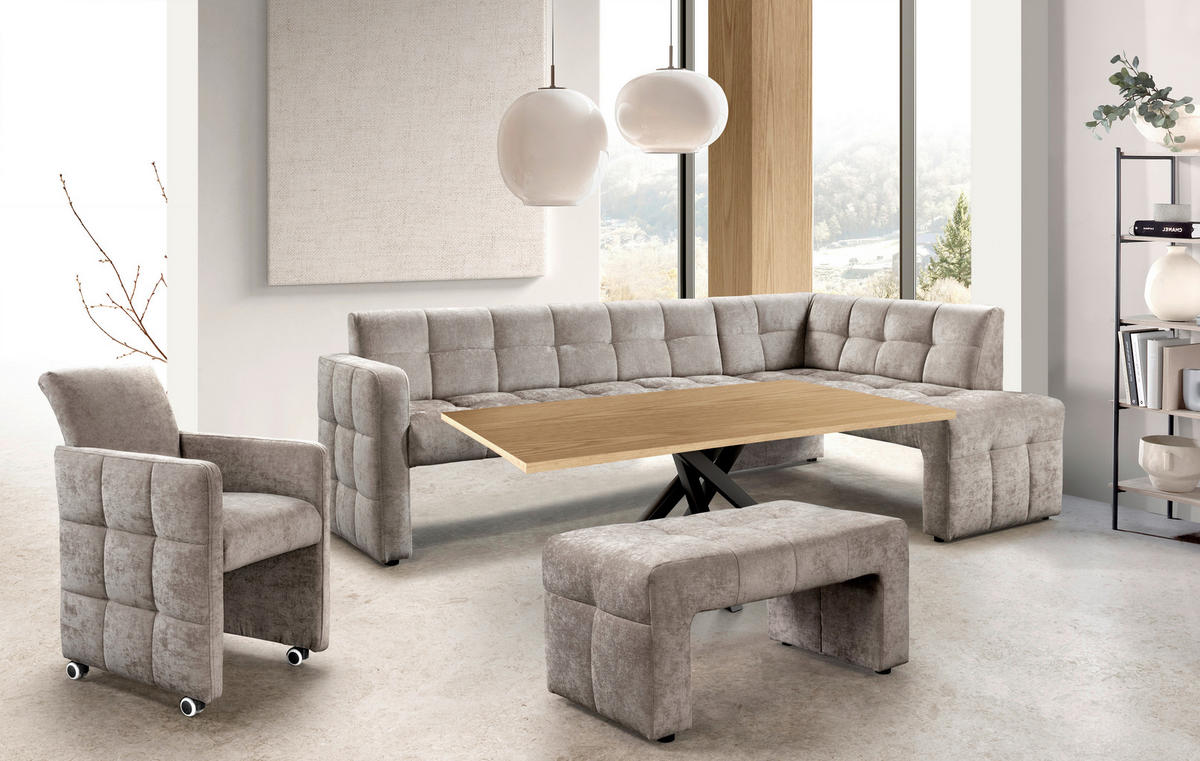 ECKBANK 245/157 cm  in Sandfarben  - Sandfarben/Schwarz, MODERN, Holz/Holzwerkstoff (245/157cm) - Livetastic