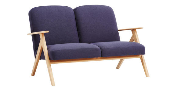 ZWEISITZER-SOFA in Holz, Textil Grau, Eichefarben - Eichefarben/Grau, KONVENTIONELL, Holz/Textil (120/77/82cm) - Cantus