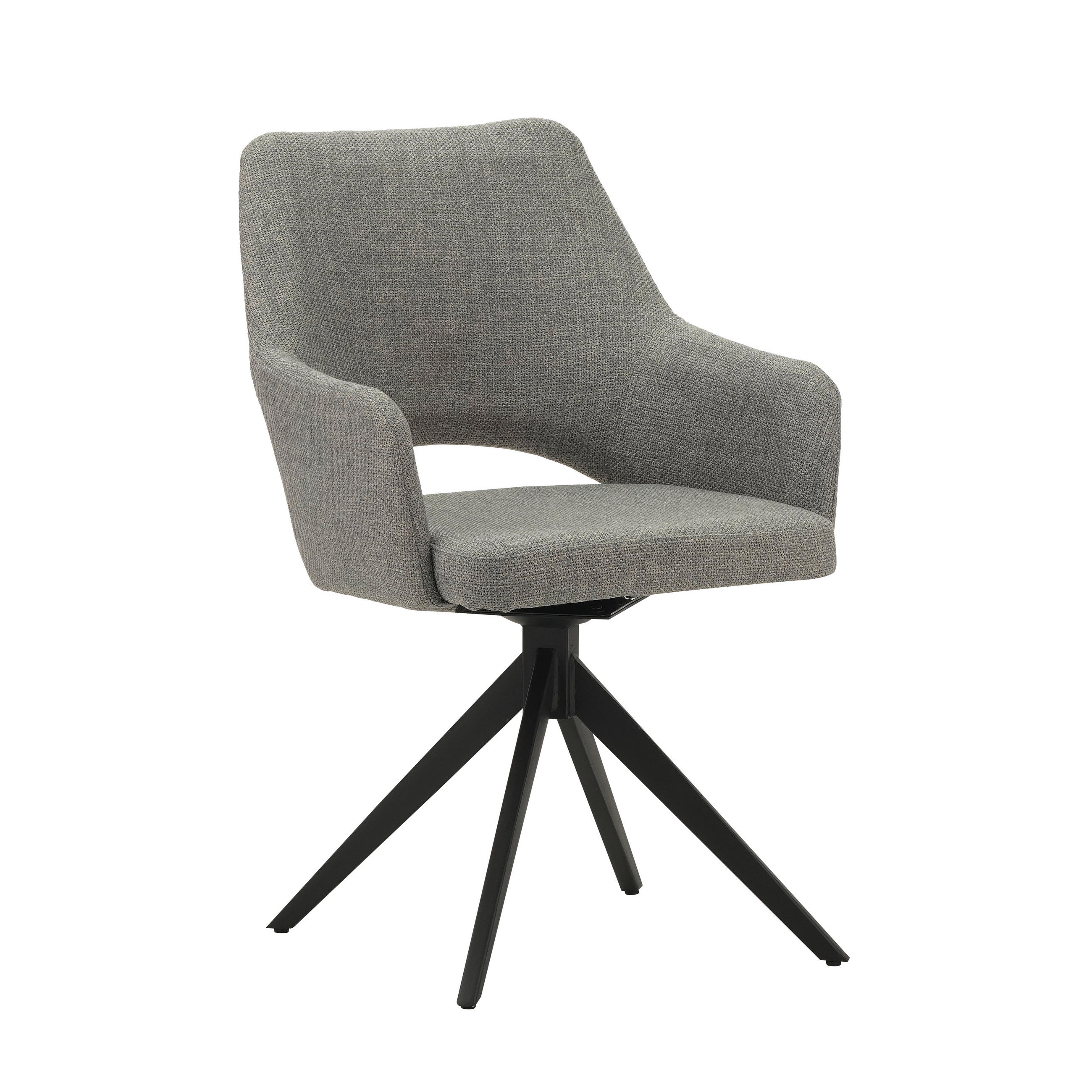 STUHL  in Webstoff Textil  - Schwarz/Grau, MODERN, Textil/Metall (54,5/85/61,5cm) - MID.YOU
