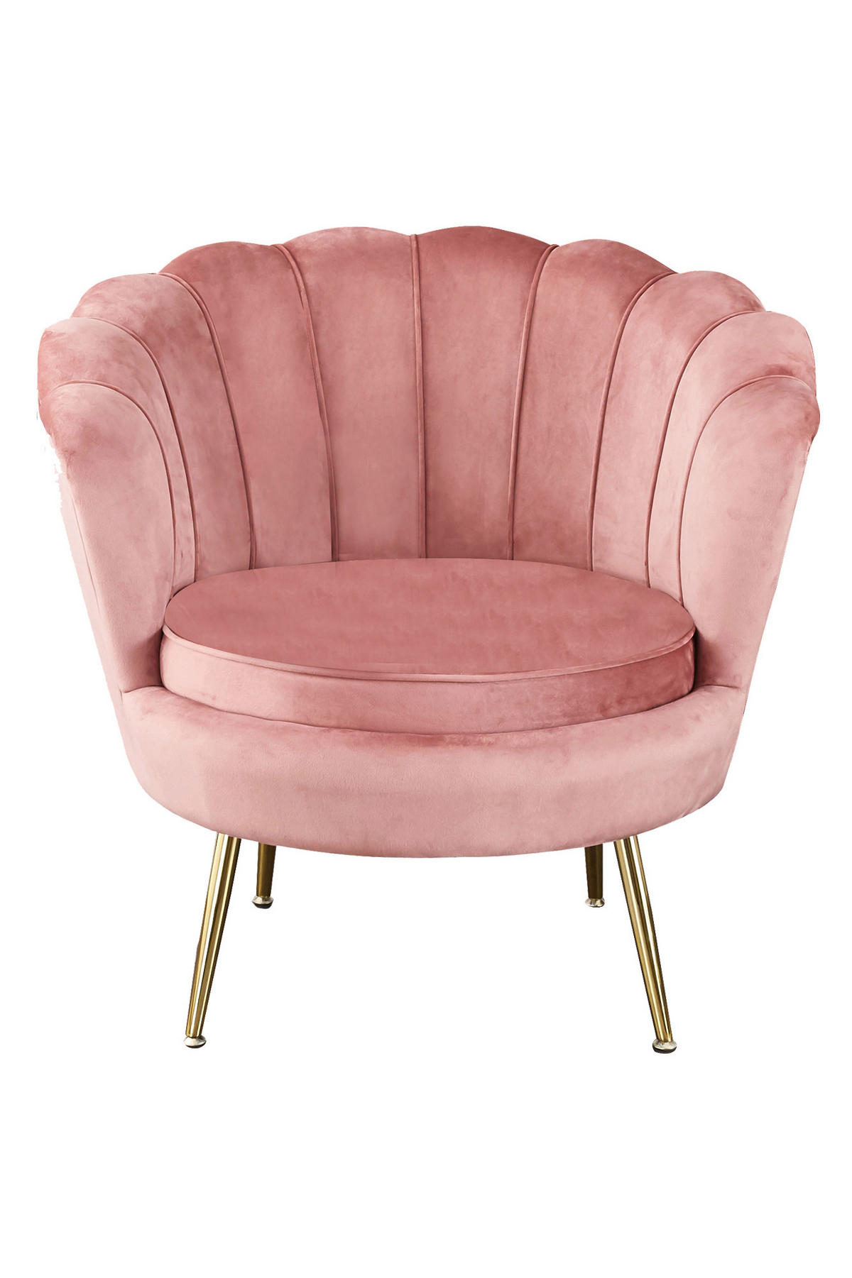 SESSEL in Samt Rosa  - Goldfarben/Rosa, MODERN, Textil/Metall (76/78/76cm) - Livetastic