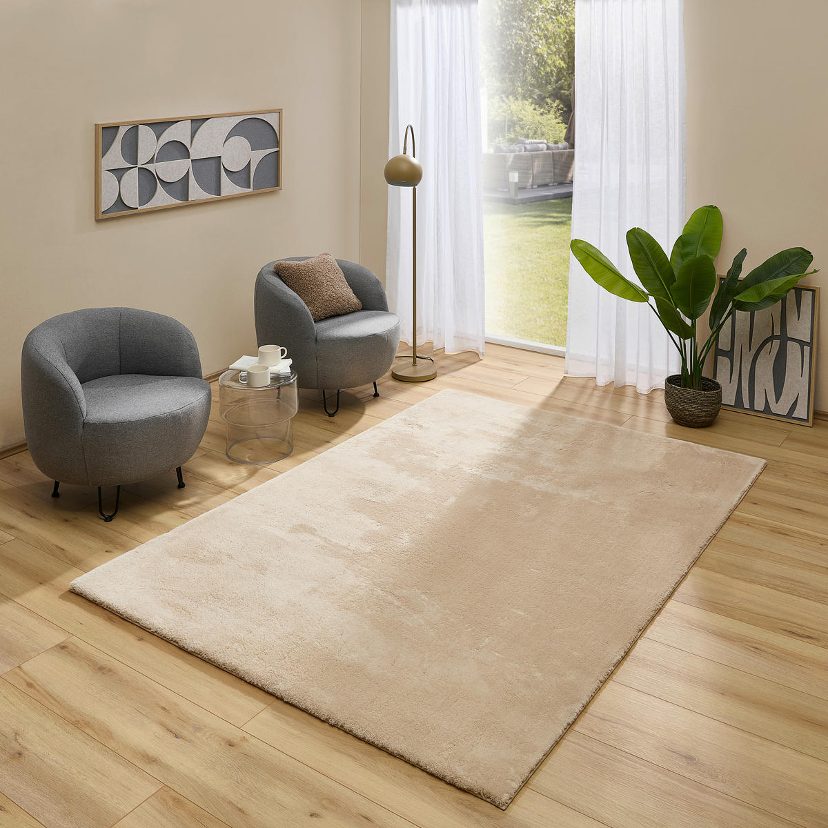 HOCHFLORTEPPICH 200/290 cm Beige rechteckig  - Beige, Design, Textil (200/290cm) - Novel
