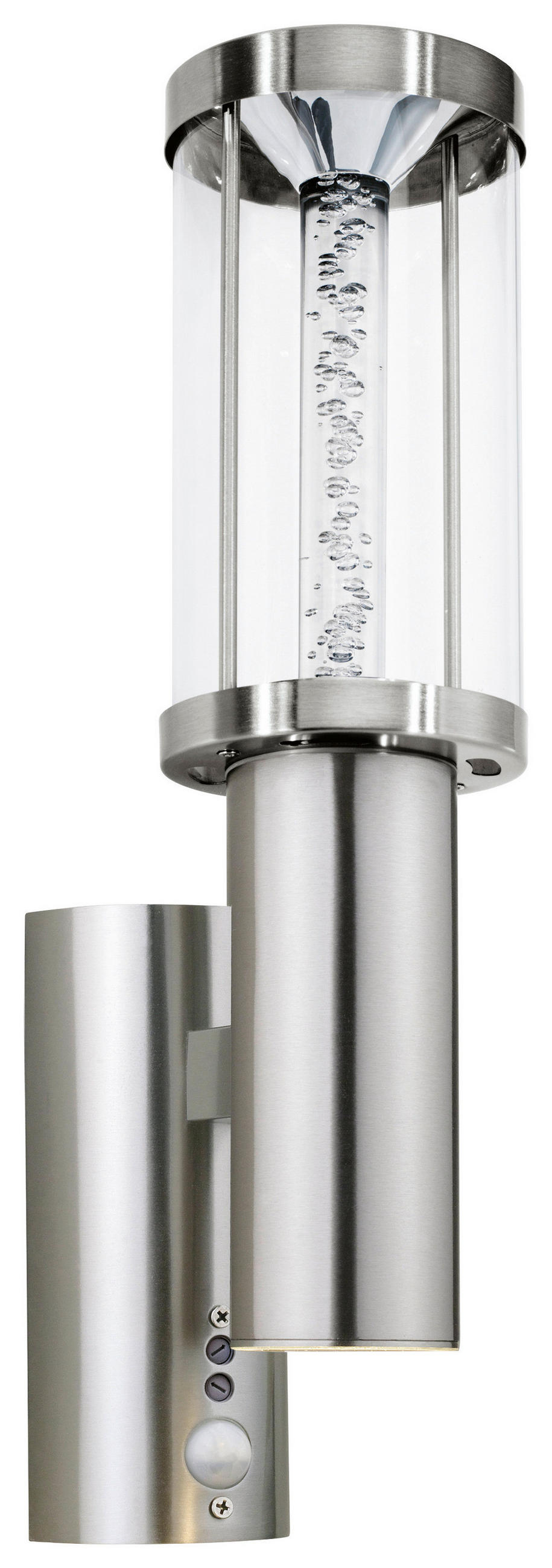 AUSSENWANDLEUCHTE - Klar/Edelstahlfarben, Design, Glas/Kunststoff (10,5cm) - Eglo