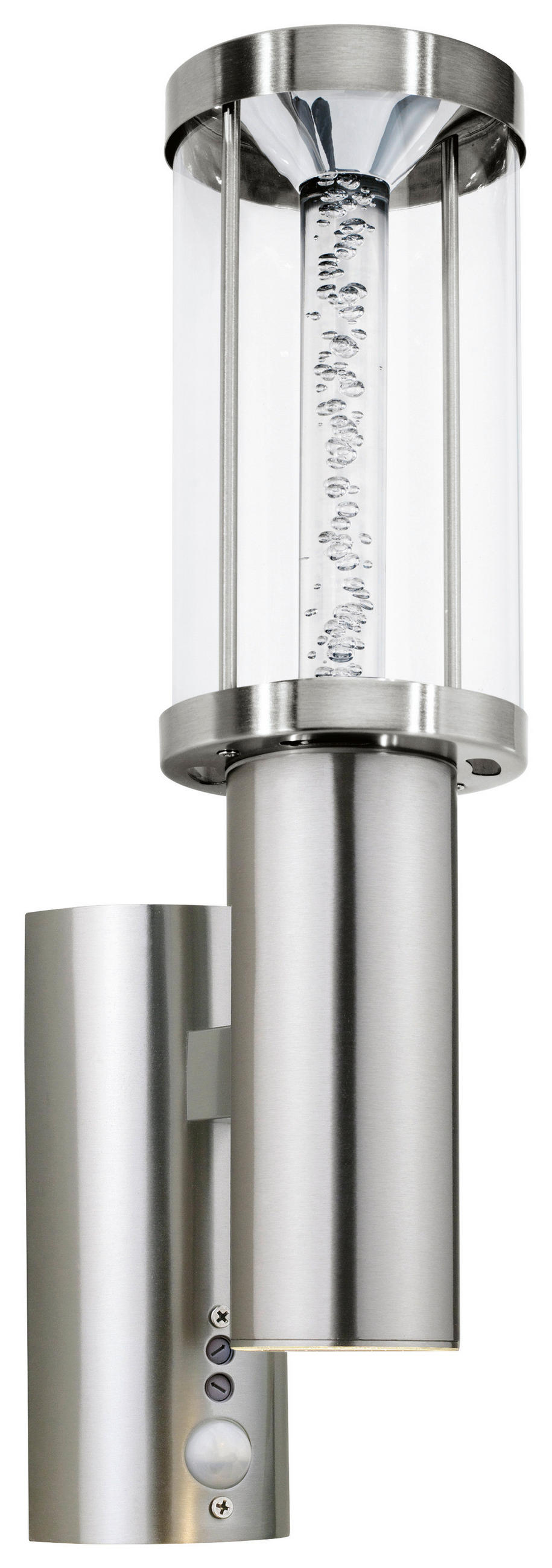 AUSSENWANDLEUCHTE - Klar/Edelstahlfarben, Design, Glas/Kunststoff (10,5cm) - Eglo