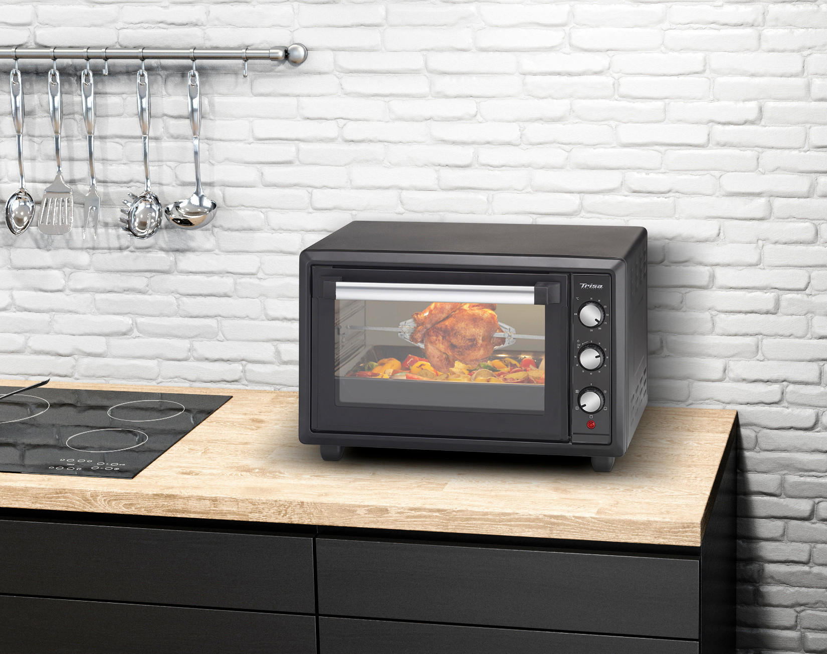 MINIBACKOFEN - Schwarz, Basics, Metall (50/39/30cm) - Trisa Electronics