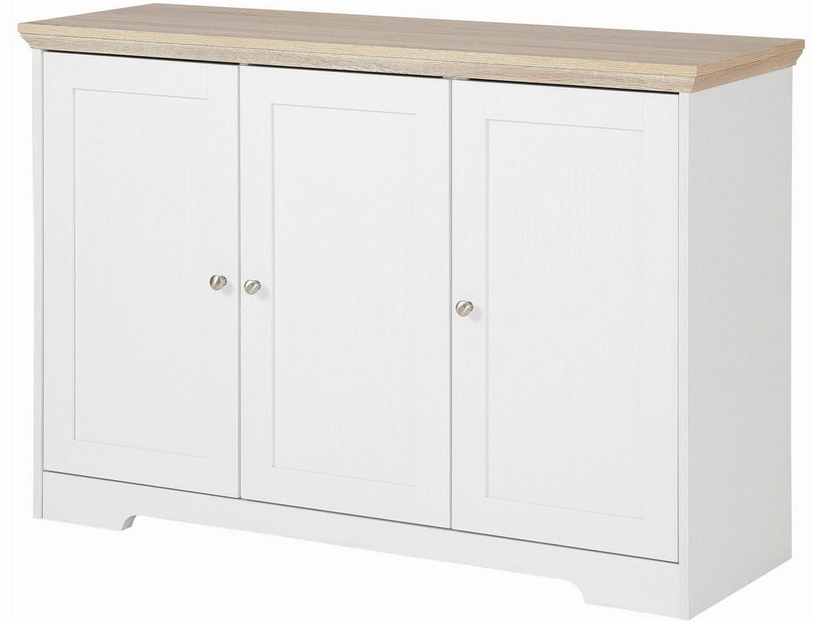 SIDEBOARD NANTES 118/80/39 cm  - Eichefarben/Silberfarben, Design, Holzwerkstoff/Metall (118/80/39cm) - Livetastic