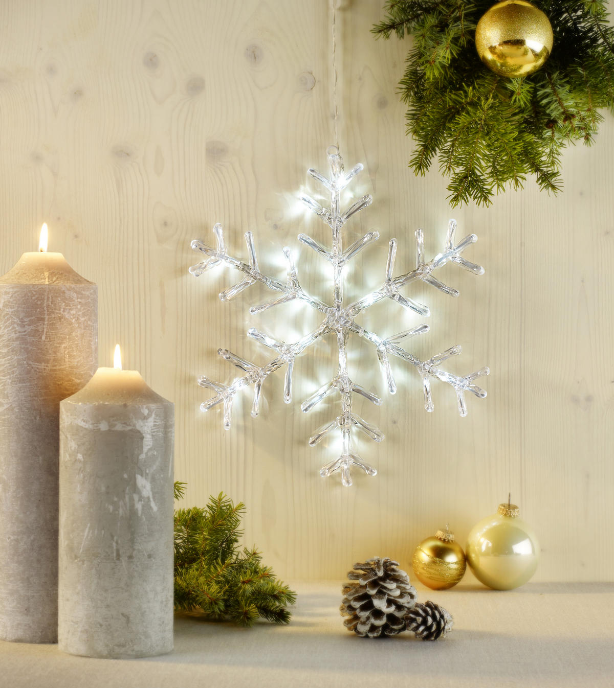 DEKORAČNÍ HVĚZDA - bílá/průhledné, Lifestyle, kov/plast (35ml) - X-Mas