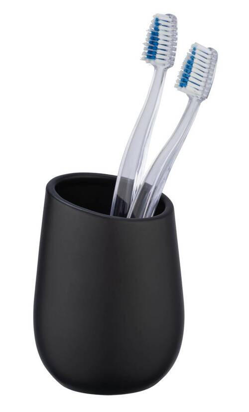 ZAHNPUTZBECHER Keramik  - Schwarz, Basics, Keramik (8/11/8cm) - Wenko