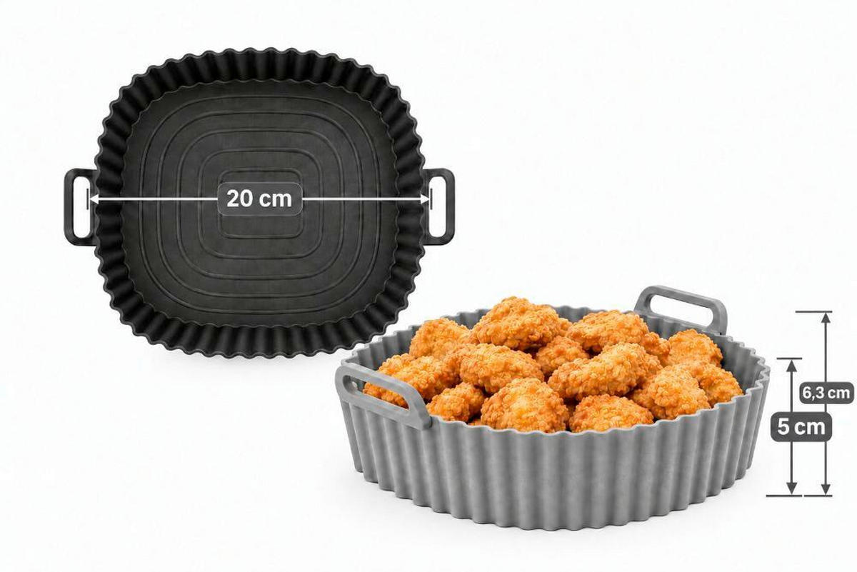 SILIKONFORM FÜR FRITTEUSE KitchBo  - Schwarz/Grau, Basics, Kunststoff (20/22,5/6.3cm) - GOURMETMAXX
