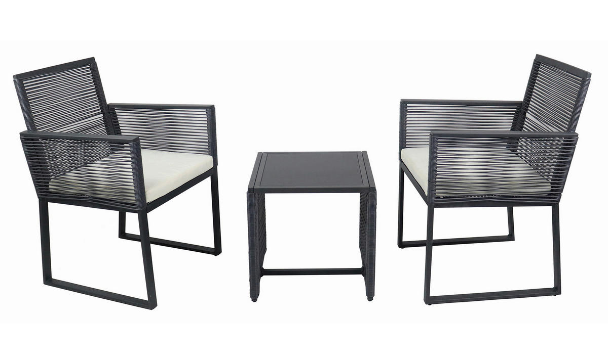 GARTENSET  - Schwarz, MODERN, Glas/Kunststoff - MID.YOU