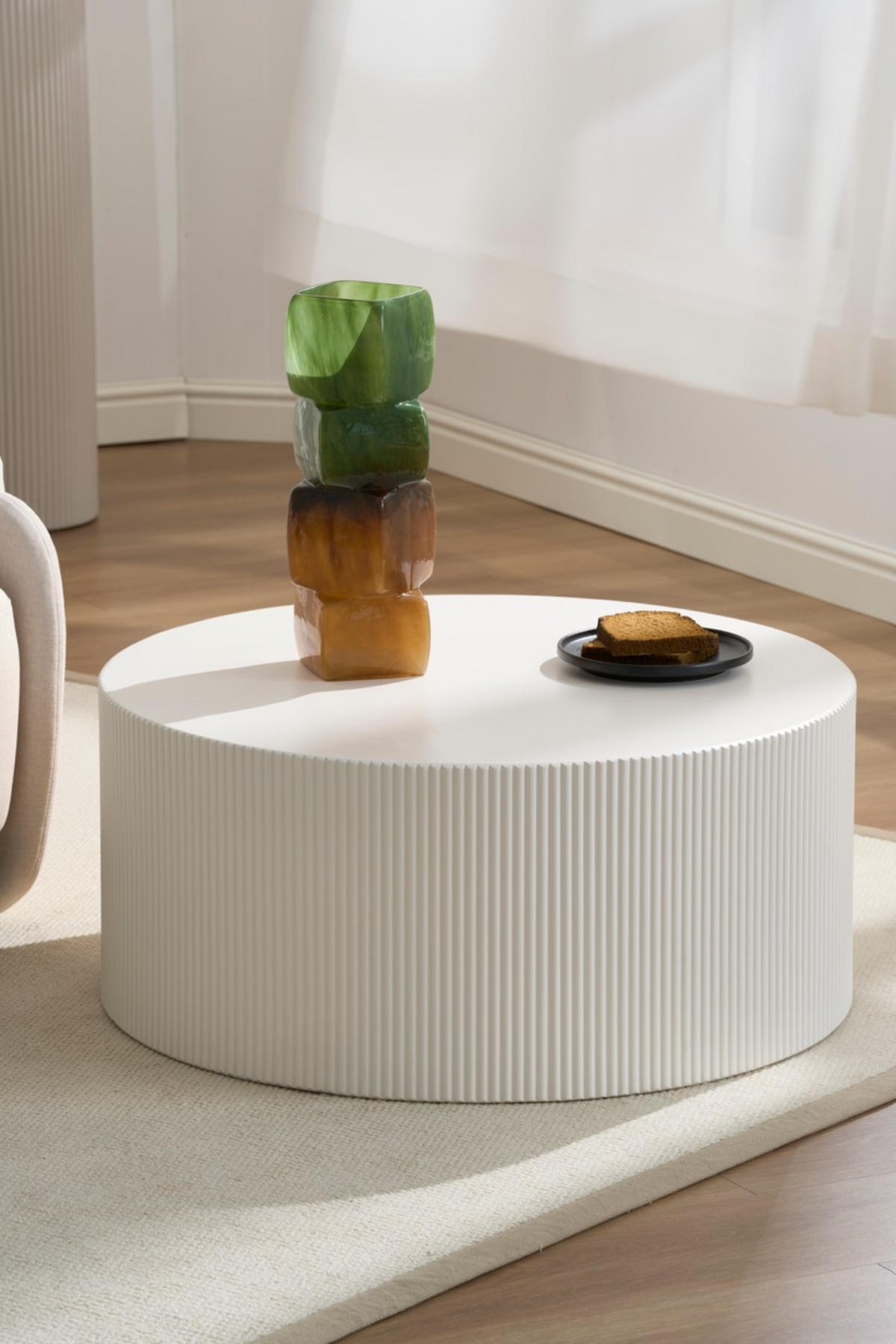 COUCHTISCH 80/80/35 cm rund Schwarz  - Schwarz, Design, Holzwerkstoff (80/80/35cm) - MID.YOU