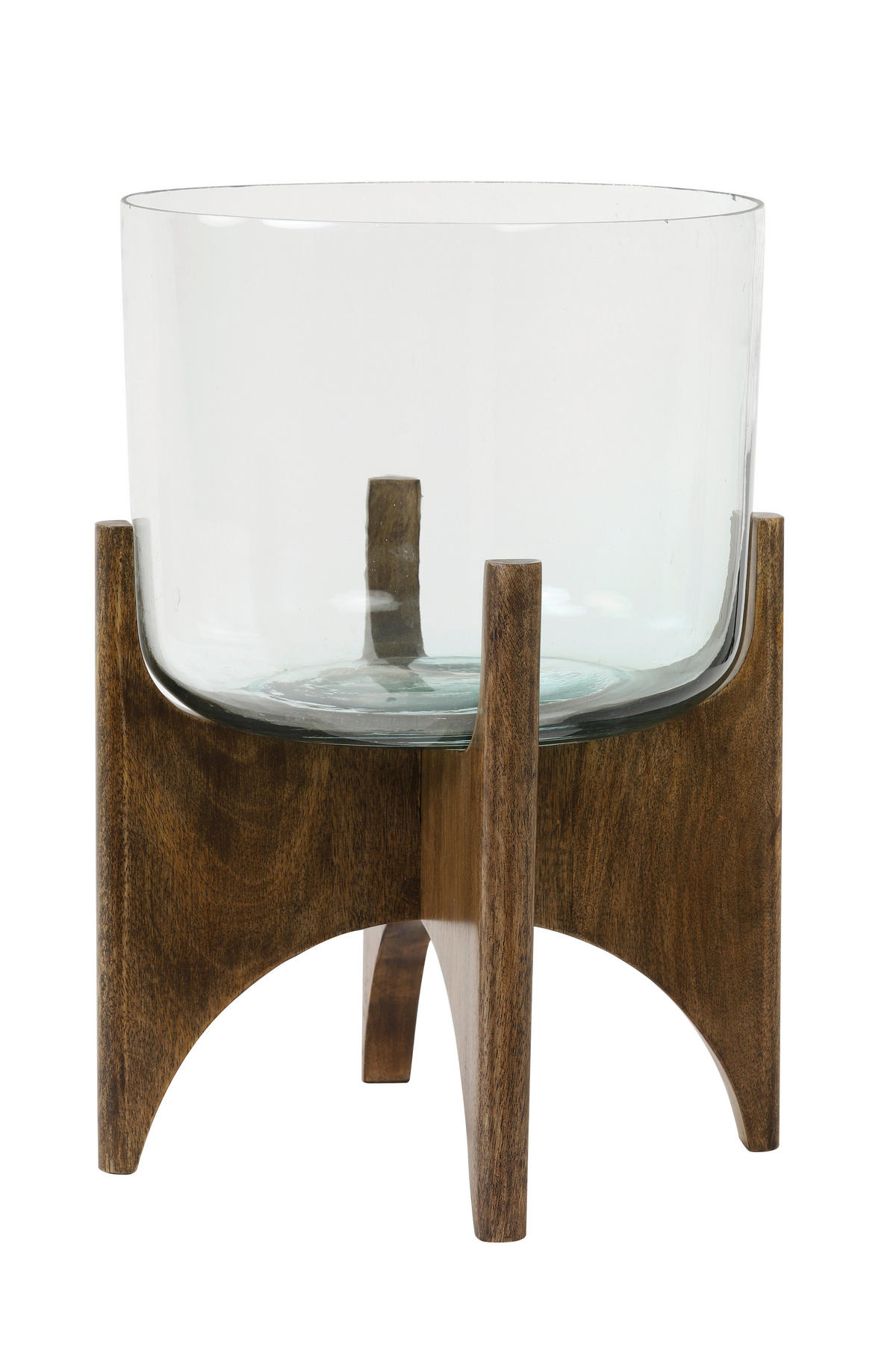 VASE JACE  - Braun, Basics, Glas/Holz (31,5/31,5/45cm) - Light & Living