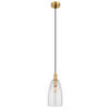 HÄNGELEUCHTE 14/120 cm   - Messingfarben, KONVENTIONELL, Glas/Metall (14/120cm) - Globo