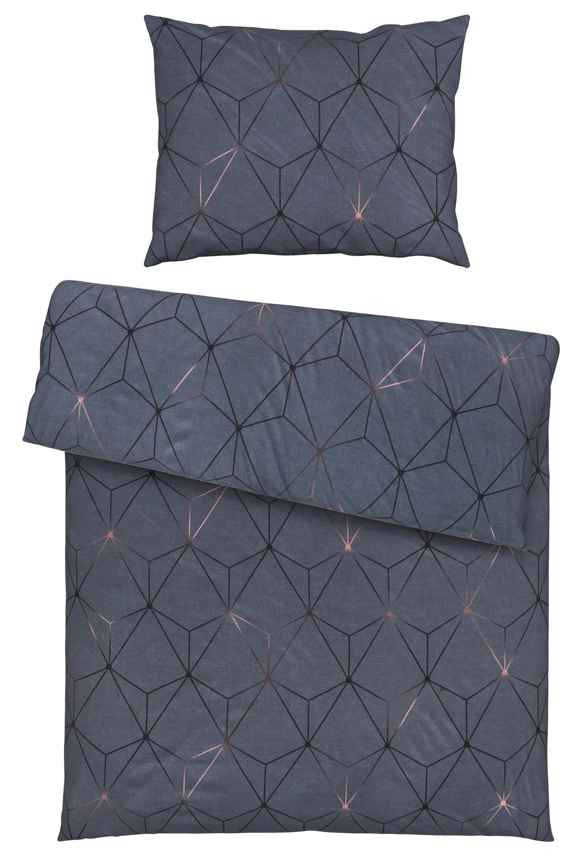 BETTWÄSCHE KIAN Satin 140/200 cm  - Graphitfarben, Design, Textil (140/200cm) - Estella
