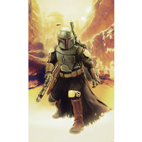 FOTOTAPETE BOBA FETT SNEAKING UP  - Braun, Design, Textil (150/250cm) - Star Wars