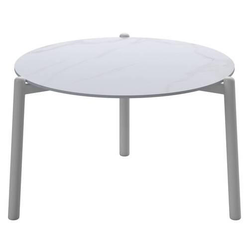 POMOĆNI STOČIĆ ZA BAŠTU 60/60/38,5 cm  - bela, Moderno, metal/keramika (60/60/38,5cm) - Ambia Garden