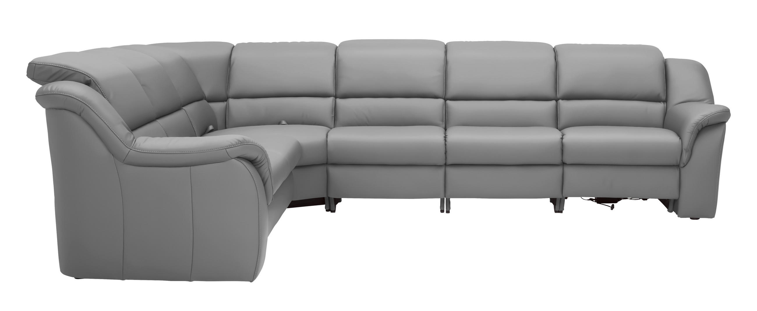 ECKSOFA  in Echtleder Hellgrau  260/324 cm  - Hellgrau/Schwarz, KONVENTIONELL, Leder/Kunststoff (260/324cm) - Cantus