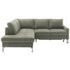 ECKSOFA in Mikrofaser Grau, Grün  - Chromfarben/Beige, Design, Textil/Metall (200/229cm) - Pure Home Lifestyle