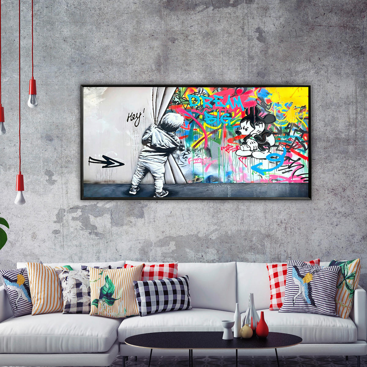 KUNSTDRUCK Zeichnung 120/60 cm  - Schwarz/Grau, LIFESTYLE, Papier/Kunststoff (120/60cm) - Monee