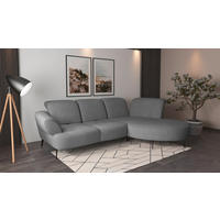 ECKSOFA DANCE E Grau Mikrofaser  - Schwarz/Grau, MODERN, Textil/Metall (313/208cm) - Sit & More
