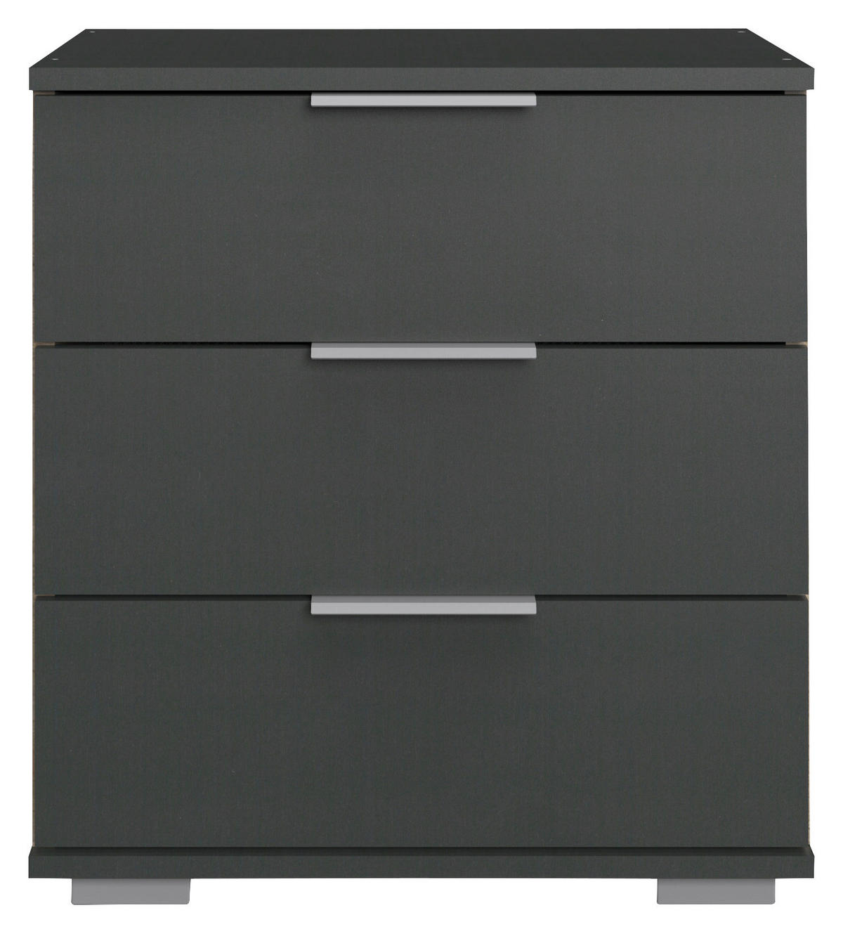 NOČNA OMARICA, barve grafita  - barve kroma/barve aluminija, Design, kovina/umetna masa (52/58/38cm) - Carryhome