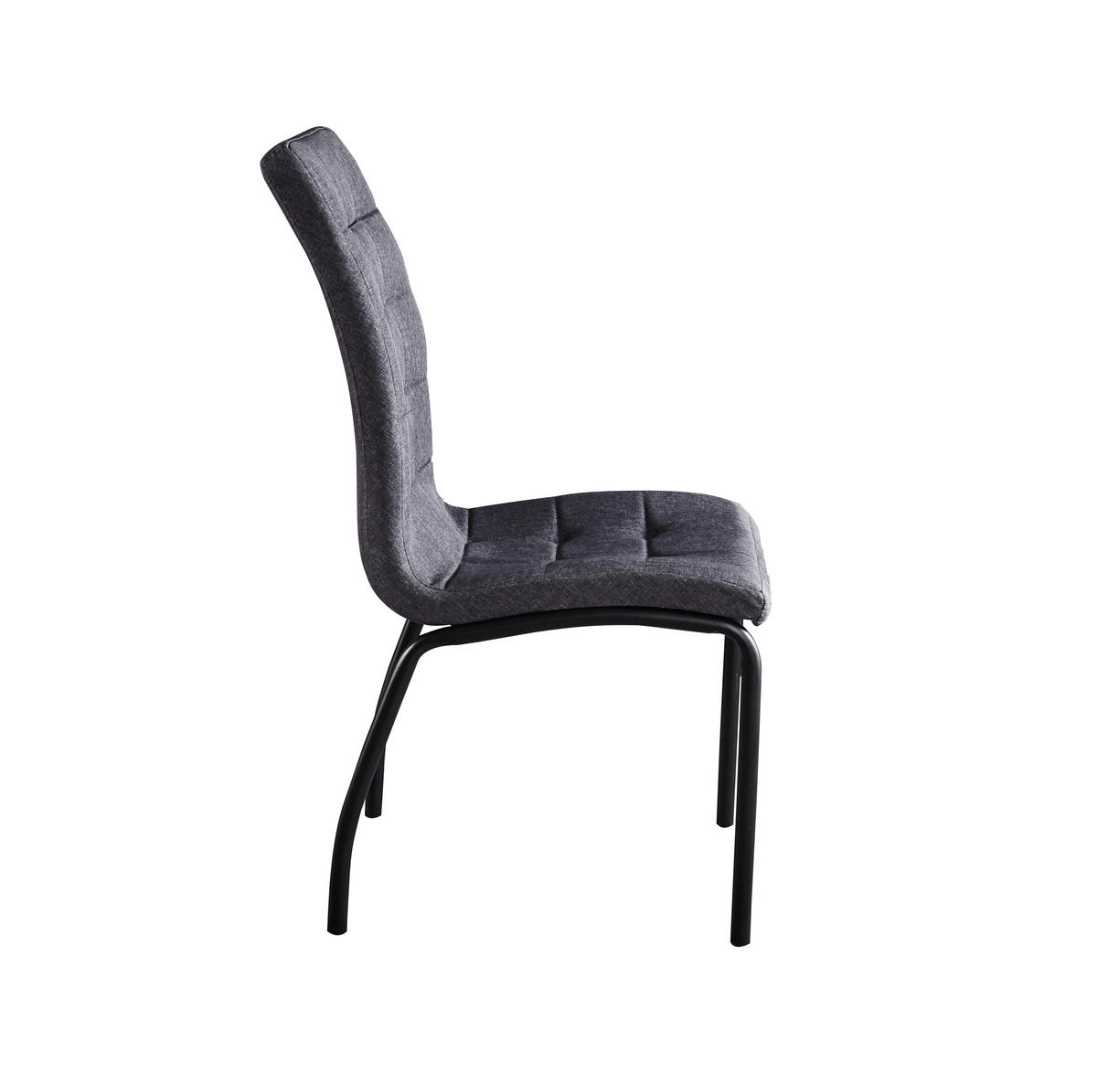 STUHL-SET 2 Stück  in Textil  - Dunkelgrau/Schwarz, Design, Textil/Metall (42/103/58,5cm) - Livetastic