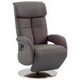 RELAXSESSEL in Leder Grau - Grau, KONVENTIONELL, Leder/Metall (70/114/80cm) - Cantus